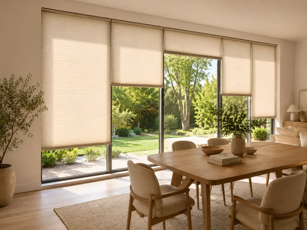 DZZC cellular shade fabric display